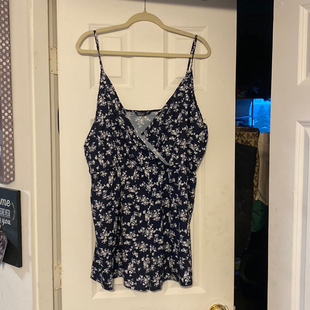 Navy floral romper